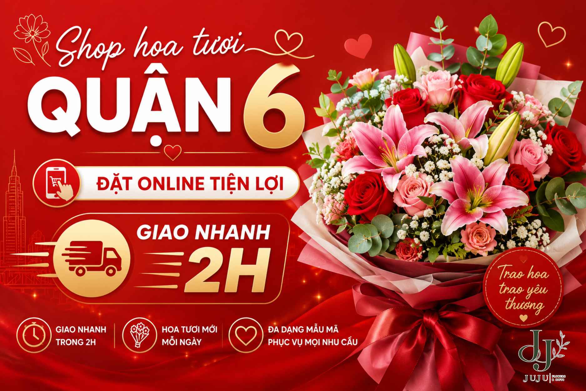 Hoa tươi quận 6 đẹp, nhiều giá rẻ mà bạn nên lựa chọn