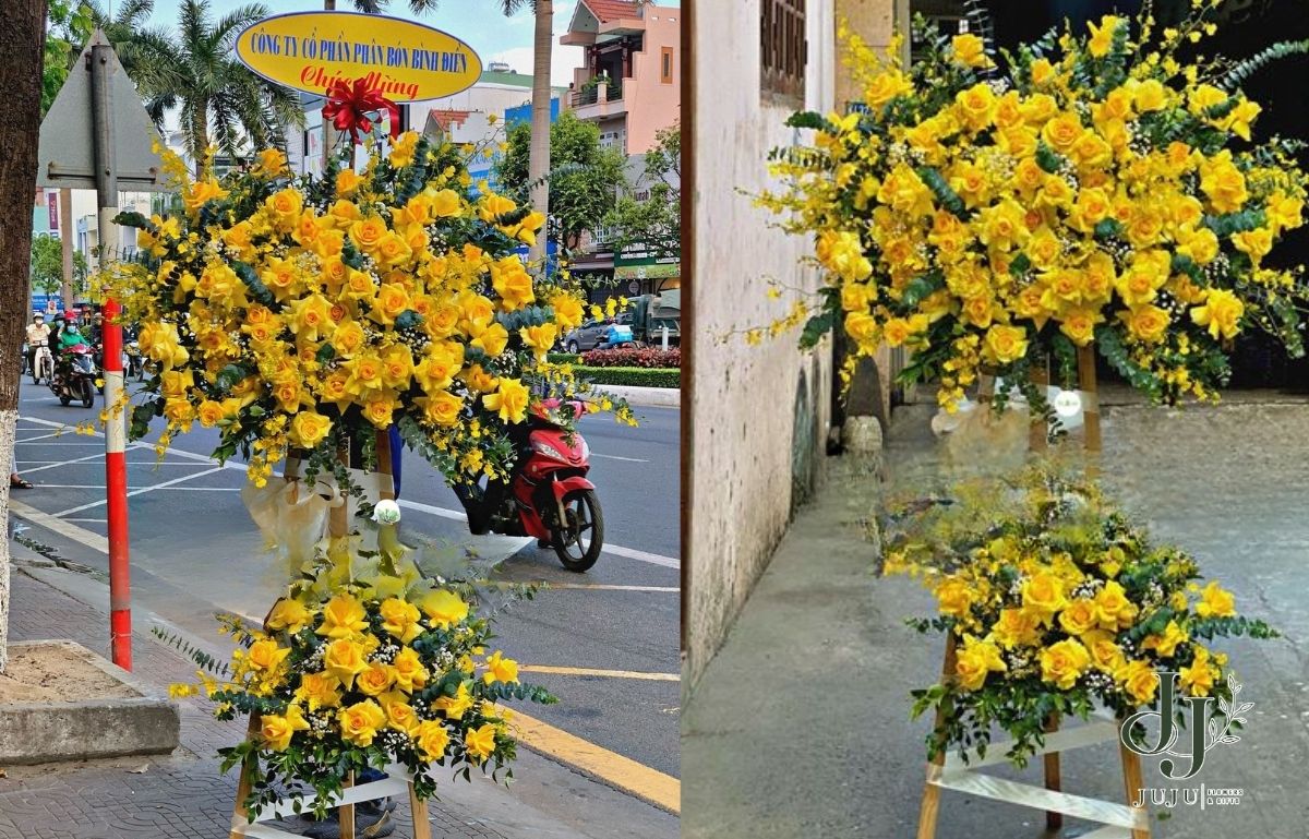 Hoa vũ nữ kết hợp hoa hồng đẹp, sang trọng
