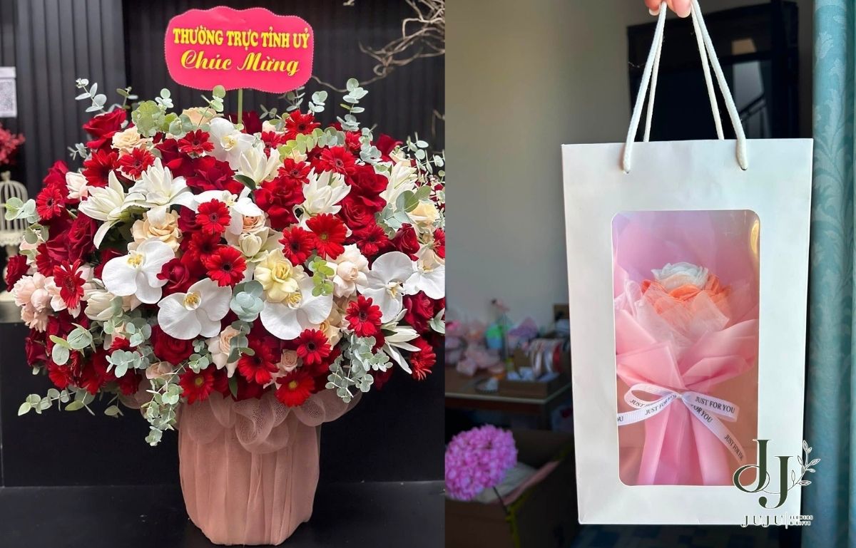 Hộp hoa sáp, lẵng hoa sáp đẹp 