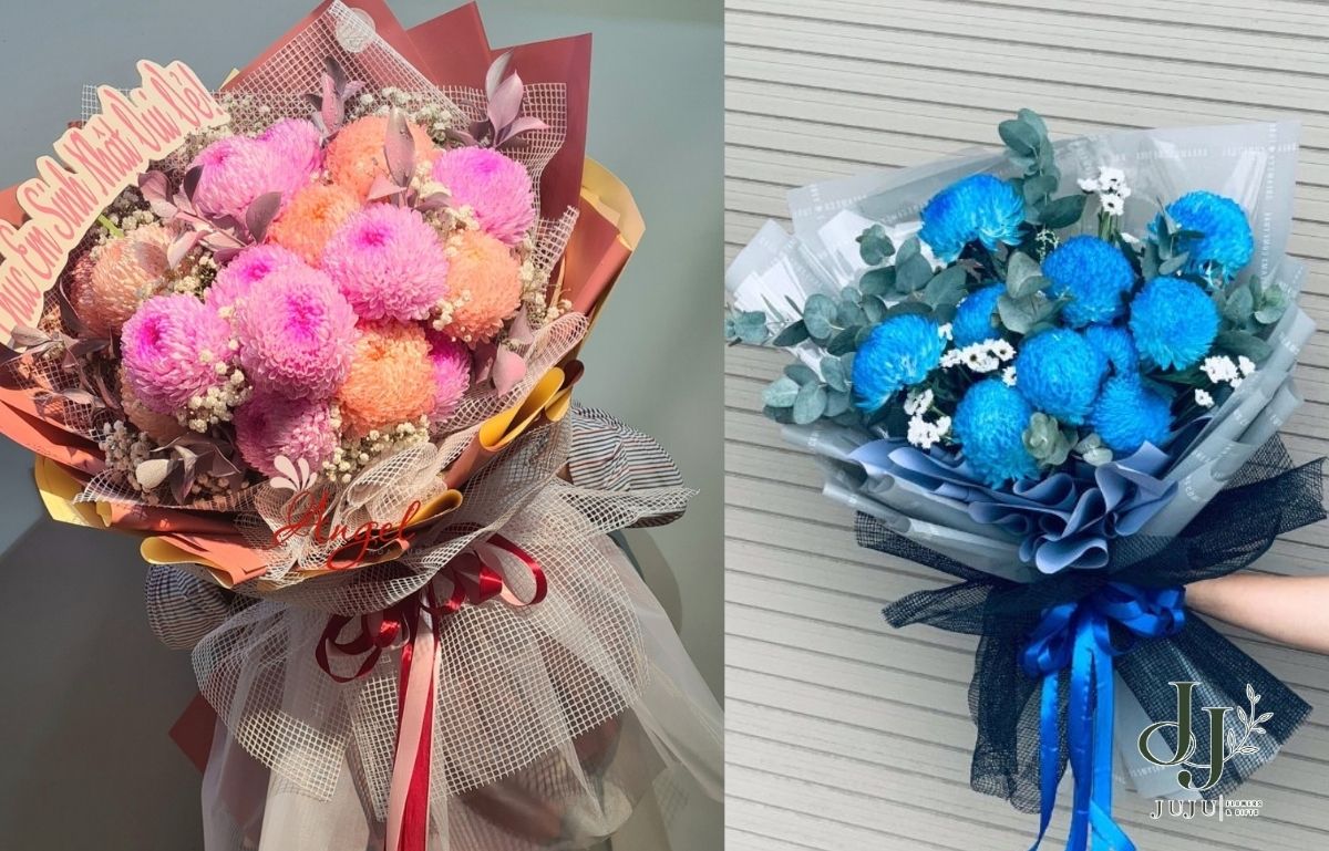Bó hoa cúc mẫu đơn đẹp, giá rẻ mà bạn không nên bỏ qua 
