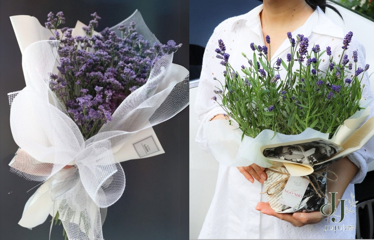 Hoa lavender màu tím chung thuỷ 