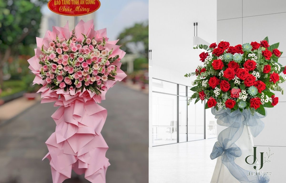 Những mẫu kệ hoa tươi đẹp, chúc mừng bổn mạng