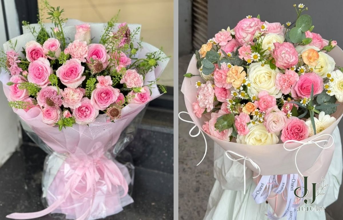 Bó hoa tươi nhiều mẫu khách hàng lựa chọn