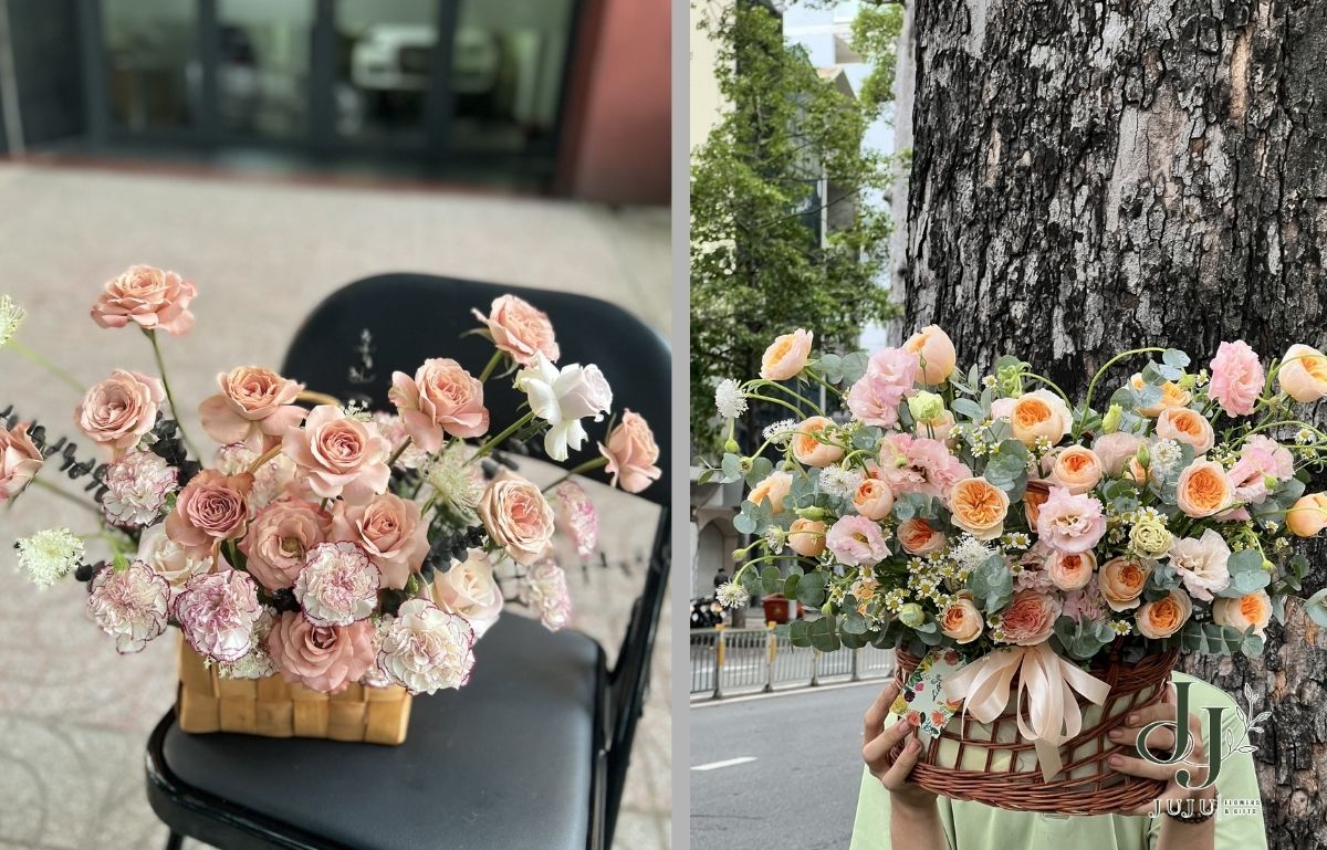 Mẫu giỏ hoa tươi đẹp cho mọi khách hàng 