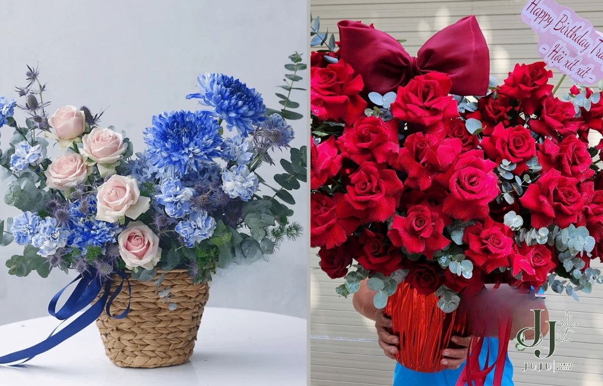 Lẵng hoa, giỏ hoa tươi tự nhiên đẹp