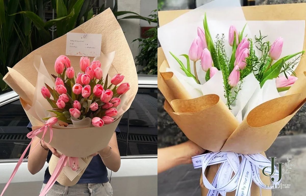 Hoa tulip nhiều chồng lựa chọn tặng vợ