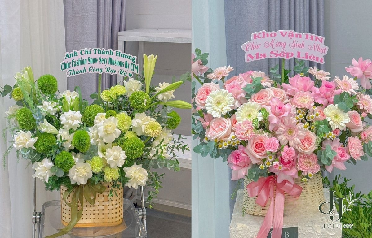 Kệ hoa tươi đẹp dành tặng cho ngày báo chí 