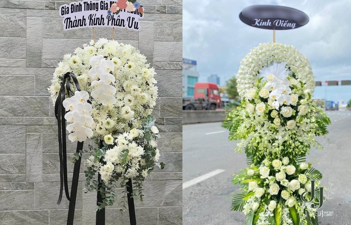 Mẫu hoa kính viếng sang trọng