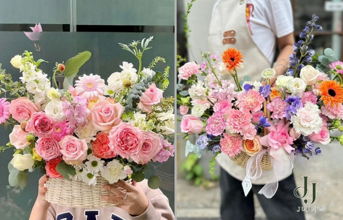 Lẵng hoa cát tường nhiều mẫu đẹp 
