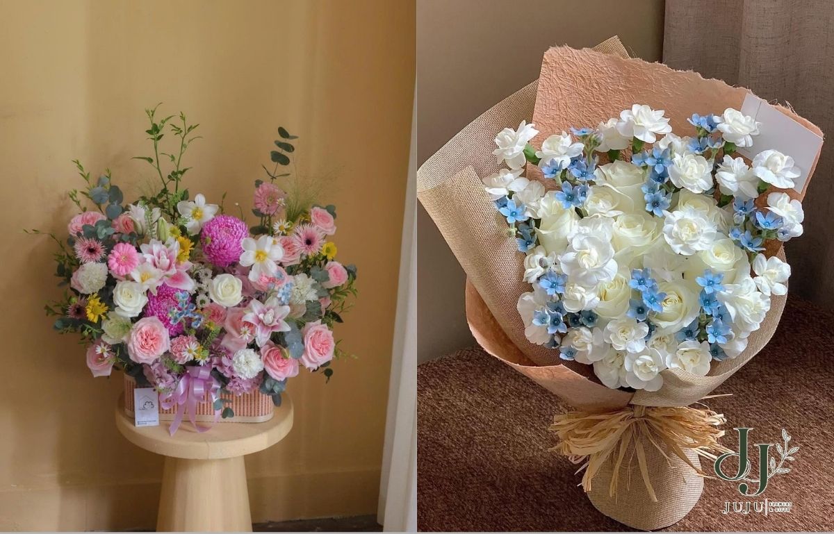 Tặng hoa tươi cho khách hàng mẫu nào đẹp