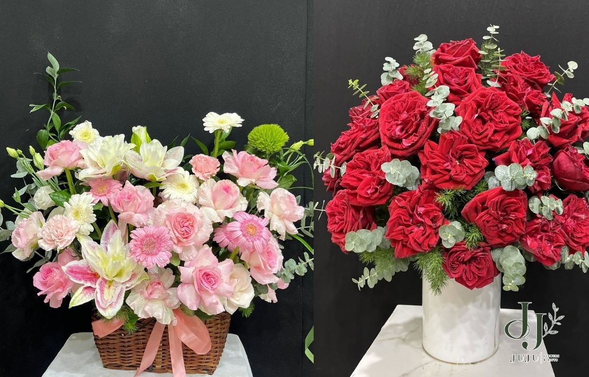 Giỏ hoa tươi tông rượu nên mua hiện nay